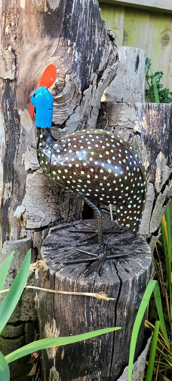 Handmade, hand painted Guinea Fowl