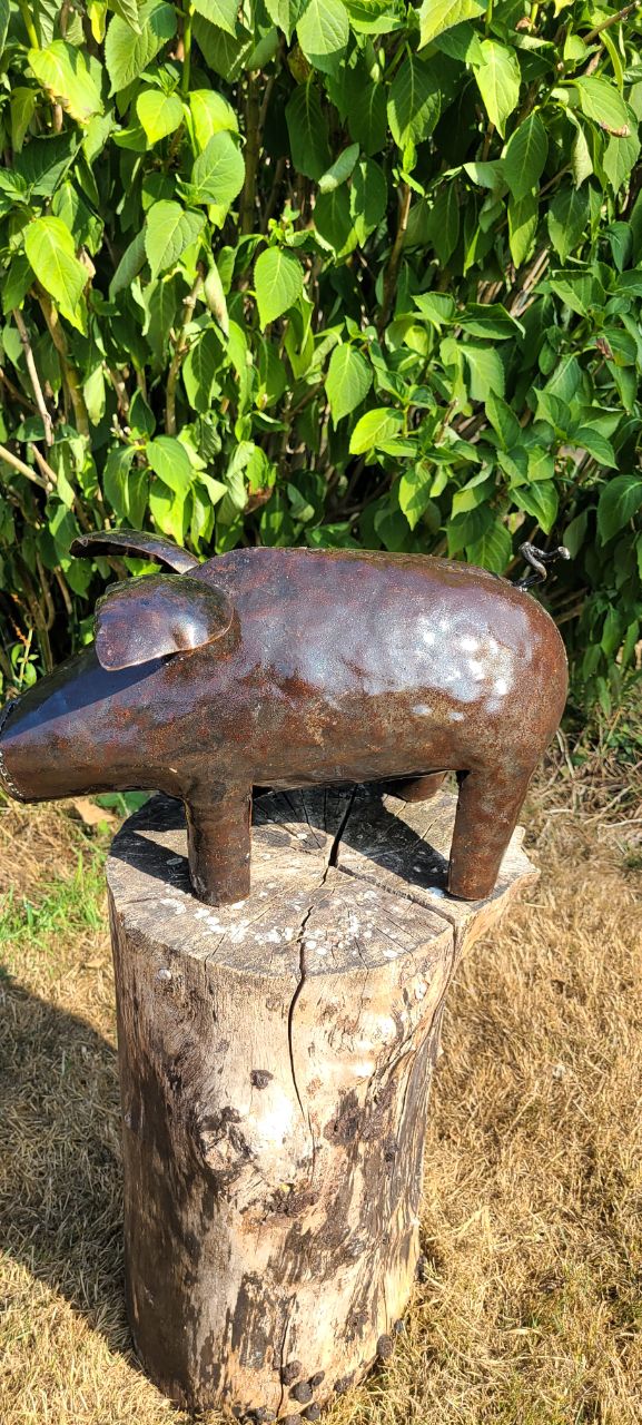 Handmade Large Brown Pig
