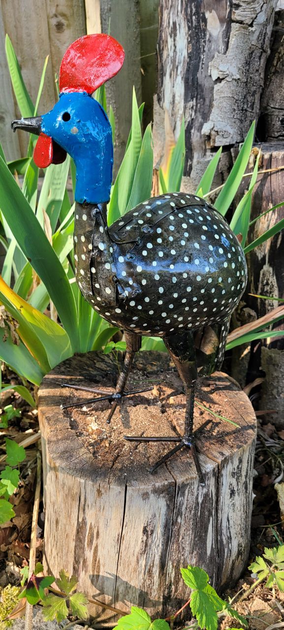 Handmade, hand painted Guinea Fowl