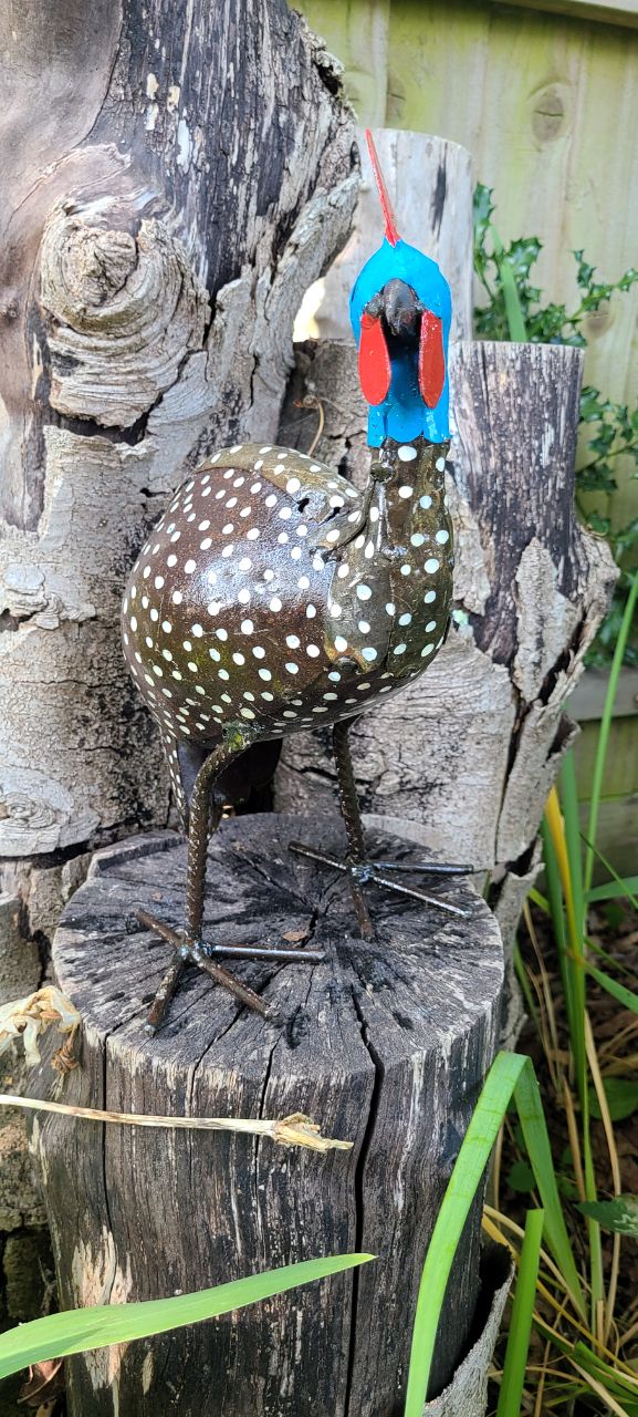 Handmade, hand painted Guinea Fowl