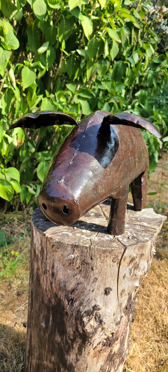 Handmade Large Brown Pig