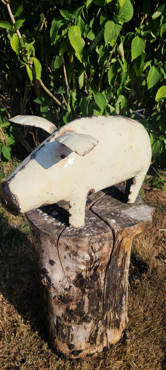 Handmade Large White Pig