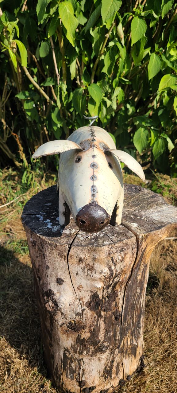 Handmade Large White Pig