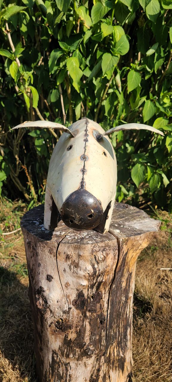 Handmade Large White Pig