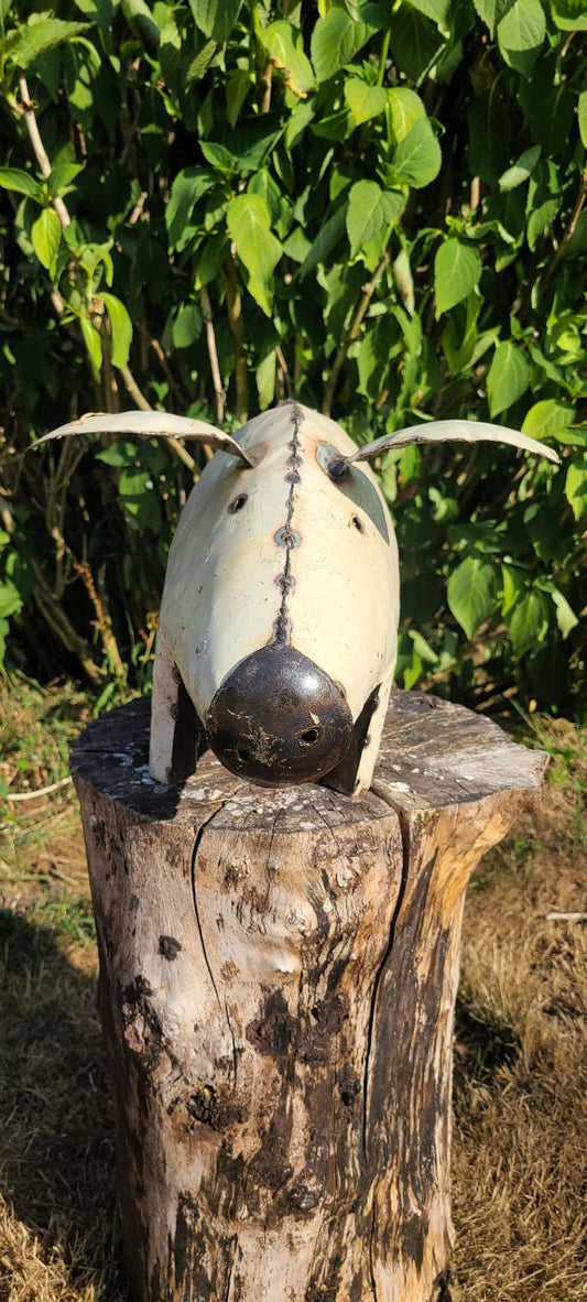 Handmade Large White Pig