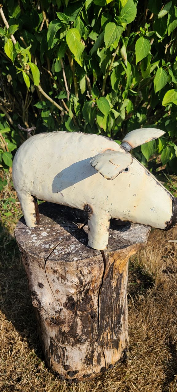 Handmade Large White Pig