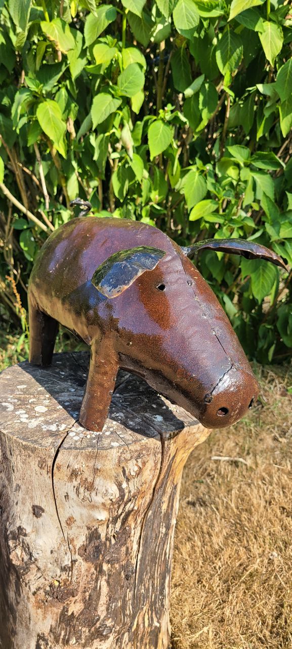 Handmade Large Brown Pig