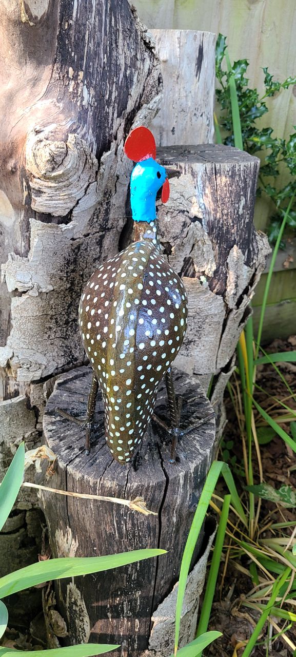Handmade, hand painted Guinea Fowl
