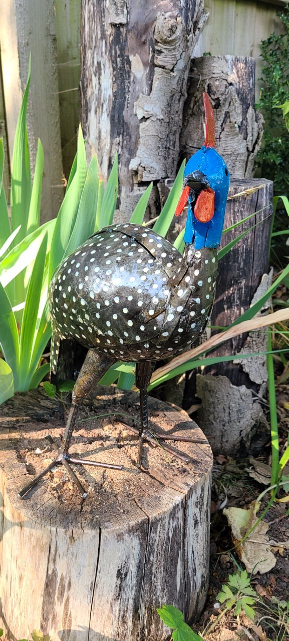 Handmade, hand painted Guinea Fowl