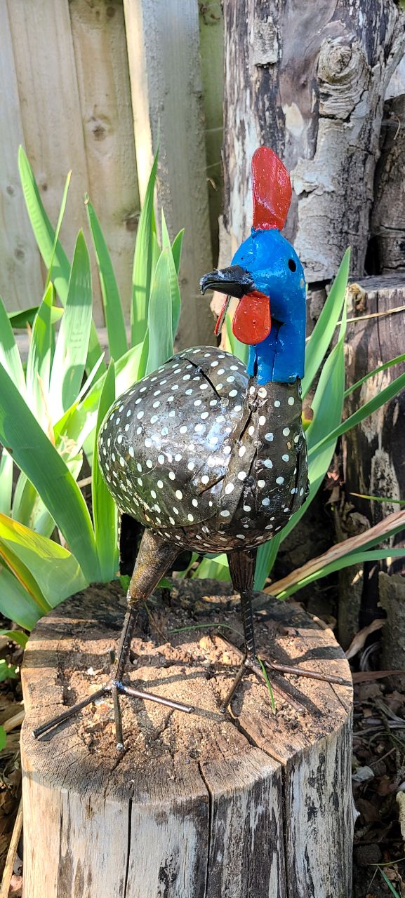 Handmade, hand painted Guinea Fowl